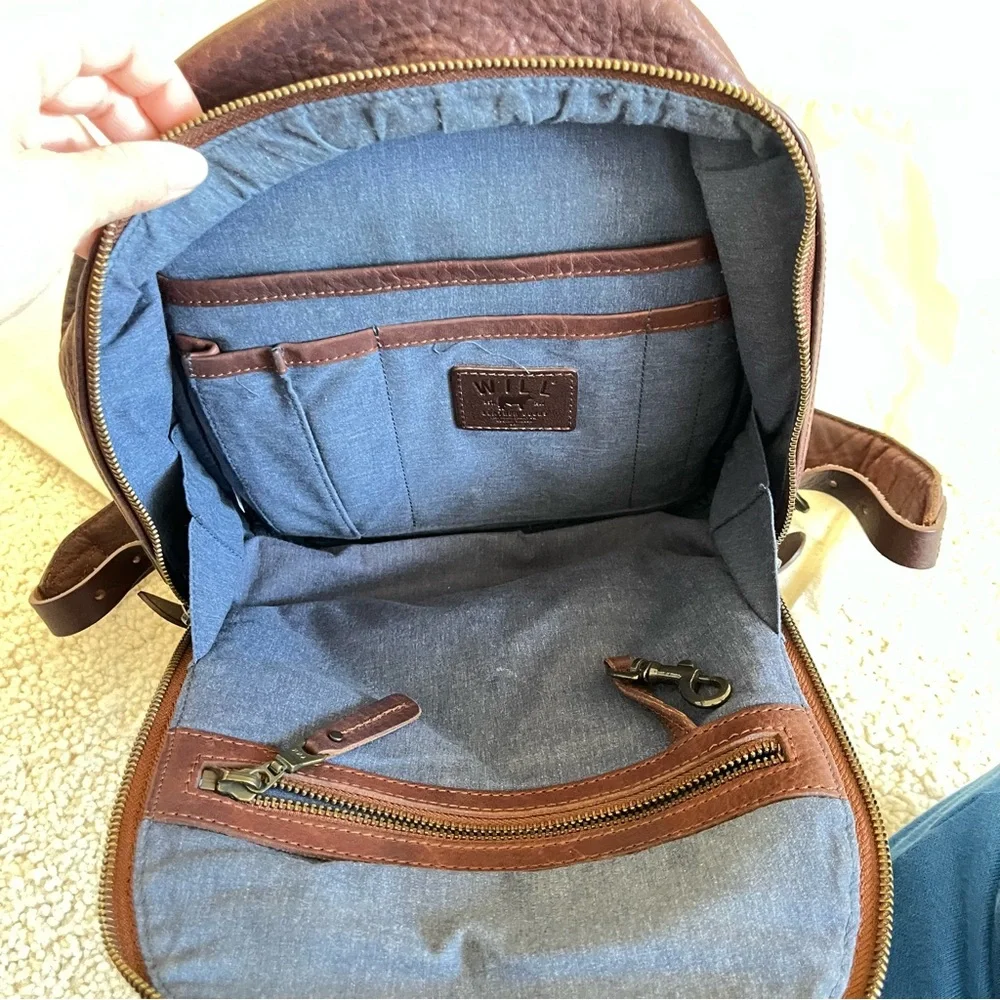 Will Leather Goods Mini Journey Backpack EUC Dark Cognac 100%‎ Genuine